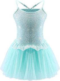 img 4 attached to 💫 Sparkle and Shine: Dancina Girls Sequined Leotard Tutu Dress for Ballet and Dance