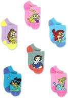 disney princess girls toddler no show socks set - 6 pack, shoe size 7-10 (sock size 4-6), multicolor no show logo