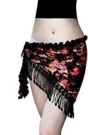 👯 royal smeela belly dance hip scarf: beautiful velvet triangle tassel design for women's dancing costume логотип