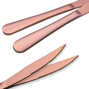 img 3 attached to 🔪 Berglander Rose Gold Stainless Steel Steak Knives, Copper Color Heavy-Duty Steak Knife Set for Chefs, Ideal For BBQ Weddings, Dinners, Parties, All Homes & Kitchens - Pack of 6