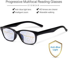 img 1 attached to 👓 High-quality Blue Light Blocking Multi Focus Progressive Multifocal Reading Glasses for Men and Women - Lightweight, UV Protection, Anti Glare Eyewear with 3 Powers in 1 - No Line Computer Readers, Reduce Eye Strain -2.5