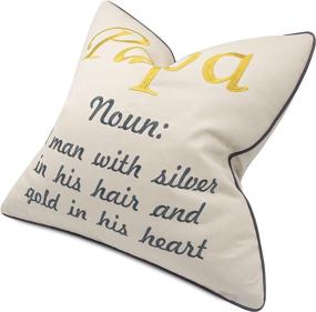 img 2 attached to 🎁 YugTex Papa Definition Embroidered Square Throw Pillow Cover - Ideal Gift for Grandpa, Dad, Fathers Day - 18x18, Natural