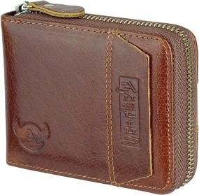 img 4 attached to 👜 Premium Admetus Cowhide Leather Zippered Men's Accessories: Wallets, Card Cases & Money Organizers