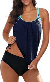 img 4 attached to Actloe Blouson Printed Triangle Swimsuit Women's Clothing