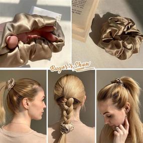 img 1 attached to ☕️ LilySilk Silk Hair Scrunchies: Frizz-Free, Breakage Prevention, 100% Mulberry Silk Hair Ties, No Damage, Elastic Ponytail Holders, 1Pc, Coffee