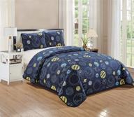 kids zone quilted bedspread universe logo