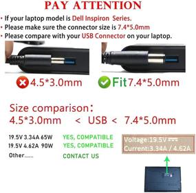 img 3 attached to 💡 90W адаптер зарядное устройство для Dell Studio 1440 1555 1558 1569 1640 1645 1737 1747 1745 1749 Inspiron 14 15 17 14R 15R 17R 8500 1520 1525 1570 1564 1750 FA90PE1-00 PA-3E PA-1900-0202 PA-1900-02D ADP-65JB зарядное устройство