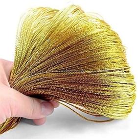 img 2 attached to 150 Meters / 165 Yards Ryalan Metallic Gift Tags: Silver Gold Cord, String for Jewelry Thread, Wrapping, Hair Braiding, and Craft Making - 1mm (Silver Gold, 150 Meters)