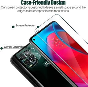 img 2 attached to 📱 Три пакета защиты экрана для Motorola Moto G Stylus 5G: закаленное стекло, 9H твердость, без пузырей, антицарапающее - с защитой камеры - простая установка