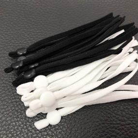 img 2 attached to 🧵 DIY Elastic Buckle Stretch String - 100pcs Adjustable Sewing Elastic Band Cord with Buckle, Stretchy Earloop Lanyard Earmuff Rope Making Supplies (Black)