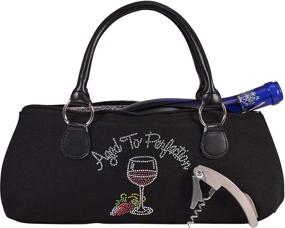 img 4 attached to Wine Clutch Bag (Thermal Insulated) - Trendy Women's Carry Tote for Red & White 750mL Bottles, Fashionable and Functional, Includes Portable Waiter-Style Corkscrew (Aged to Perfection)