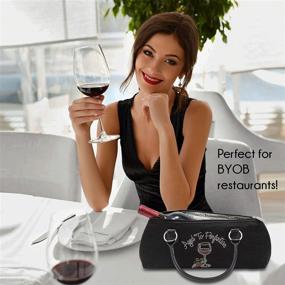 img 3 attached to Wine Clutch Bag (Thermal Insulated) - Trendy Women's Carry Tote for Red & White 750mL Bottles, Fashionable and Functional, Includes Portable Waiter-Style Corkscrew (Aged to Perfection)