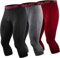 🏃 men's neleus compression running leggings - performance sportswear logo