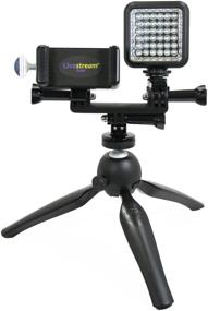 img 4 attached to Livestream Gear - Smartphone & LED Light Tripod for Live Streaming on Facebook, YouTube, and More. Supports Regular Sized Devices & Sport Cameras (Md. Device & LED Tripod)