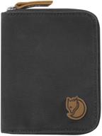 fjallraven zip wallet dark grey logo