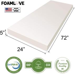 img 3 attached to FoamLove 5x24x72 Upholstery Cushion Foam, Medium Density, 📦 Body Comfort, Heavy Traffic & High Use, Made in USA