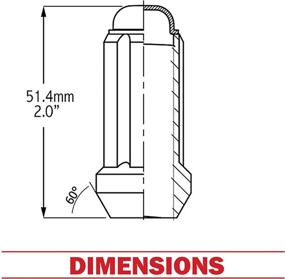 img 3 attached to 🔩 Набор из 20 хромированных гайок для колес 14x1.5 с шлицем - конусное сиденье, гайки-жёлуди длиной 2 дюйма для колес грузовиков - блокировочные гайки с маленьким диаметром, резьба M14x1.50 и двойной шестигранный ключ (20, хром)