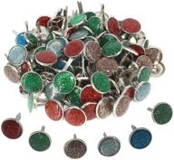 bestcyc 100pcs 12mm glitter sequin epoxy brads in mixed colors for scrapbooking and card making art craft logo