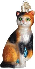 img 4 attached to 🎄 Old World Christmas Ornaments: Cat Lover Collection Glass Blown Ornaments for Christmas Tree, Calico Cat - A Purrrfect Holiday Delight!