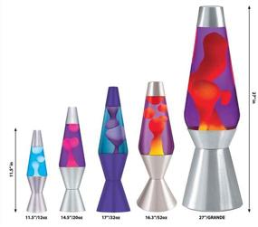 img 3 attached to Lava Lite 5224-4 Premier 16.37-Inch 52-Ounce Silver-Based Lava Lamp, Yellow Wax/Blue Liquid