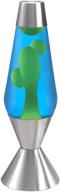 lava lite 5224-4 premier 16.37-inch 52-ounce silver-based lava lamp, yellow wax/blue liquid логотип