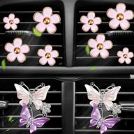 🦋 enhance your car's interior with 10-piece dual butterfly air vent clip air fresheners - aromatic daisy flowers - charming colors! logo