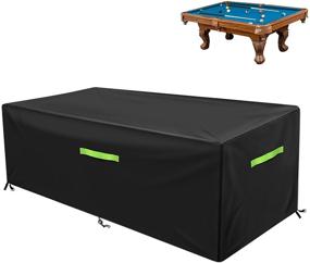 img 4 attached to 🎱 GEMITTO Pool Table Cover - Waterproof Polyester Fabric, Snooker Billiard Protection, 7/8/9 ft Size (102x53x32in)