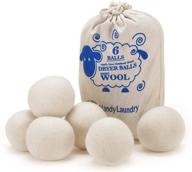 wool dryer balls - natural fabric softener: save time and money with reusable balls, reduce wrinkles. say goodbye to plastic balls and liquid softener! (pack of 6) logo