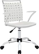 💺 stylish and comfortable white office chair: modway fuse webbed back faux leather adjustable chair logo