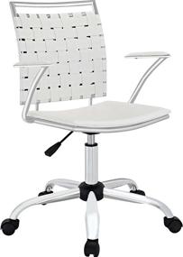 img 4 attached to 💺 Stylish and Comfortable White Office Chair: Modway Fuse Webbed Back Faux Leather Adjustable Chair