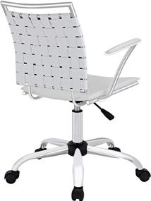 img 1 attached to 💺 Stylish and Comfortable White Office Chair: Modway Fuse Webbed Back Faux Leather Adjustable Chair