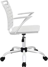 img 2 attached to 💺 Stylish and Comfortable White Office Chair: Modway Fuse Webbed Back Faux Leather Adjustable Chair