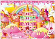 allenjoy 82x59 pink candyland backdrop for boys - sweet lollipop cartoon cupcake icecream donut candy castle rainbow theme - birthday party supplies decorations - banner photo booth props background logo