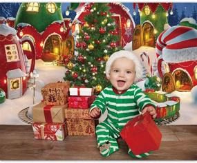 img 3 attached to 🎅 Funnytree 7x5FT Cartoon Christmas Village Photography Backdrop: Capture the Magic of Winter Snow and Holiday Fun with this Xmas Fairy Tale Animated Kid Party Photo Booth Banner