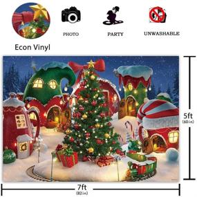 img 2 attached to 🎅 Funnytree 7x5FT Cartoon Christmas Village Photography Backdrop: Capture the Magic of Winter Snow and Holiday Fun with this Xmas Fairy Tale Animated Kid Party Photo Booth Banner