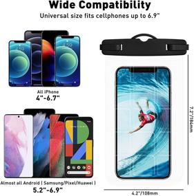 img 3 attached to Universal Waterproof Pouch Cellphone, Cljlixcy Floating Dry Bag with Lanyard for iPhone 12 Pro Max, 11 Pro Max, Xs Max, XR, X, 8, 7, 6S, Galaxy S21, S20 Ultra, S10, Note10, 9 - Up to 6.9