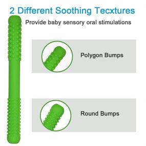 img 2 attached to Silicone Baby Teething Tubes for Infant Boys and Girls (5 Pack), Hollow Teether Straws for Nursing, Biting, and Chewing with Built-in Teething Relief, Toddlers' Teething Straws
