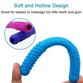img 1 attached to Silicone Baby Teething Tubes for Infant Boys and Girls (5 Pack), Hollow Teether Straws for Nursing, Biting, and Chewing with Built-in Teething Relief, Toddlers' Teething Straws