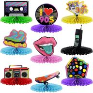 bringing back the 90s: 9-piece honeycomb centerpieces for retro party decor & hip hop vibes logo