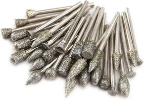 img 4 attached to Versatile 30Pcs Diamond Grinding Burr Drill Bit Mix Set for Stone Carving - Grit 60 Diamond Coated Head - Universal Fitment with 1/8-inch Shank - Rotary Tools Accessories