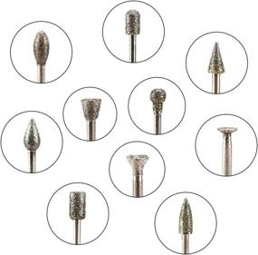 img 3 attached to Versatile 30Pcs Diamond Grinding Burr Drill Bit Mix Set for Stone Carving - Grit 60 Diamond Coated Head - Universal Fitment with 1/8-inch Shank - Rotary Tools Accessories