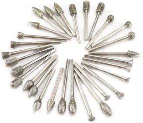 img 1 attached to Versatile 30Pcs Diamond Grinding Burr Drill Bit Mix Set for Stone Carving - Grit 60 Diamond Coated Head - Universal Fitment with 1/8-inch Shank - Rotary Tools Accessories