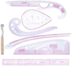 img 4 attached to 📏 7-Piece Multi-Functional Curve Metric Ruler: A Plastic Sewing Tool Kit for Dressmaking, Tailoring, and Sewing Dress Supplies