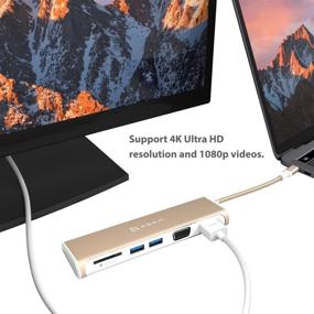 img 1 attached to ADAM elements 5-in-1 USB C Hub: Корпус из высококачественного алюминия, разъем HDMI 4K, считыватель карт SD, 2 порта USB 3.1 – Портативный и прочный.