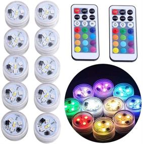 img 4 attached to 🌊 10pcs Mini Submersible LED Lights with Remote Control – Small Waterproof Tea Lights for Vases, Pools, Ponds – RGB Multicolor Flameless Decorative Accent Lighting, Battery Operated