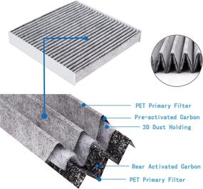 img 2 attached to Premium Activated Carbon Cabin Air Filter Replacement for CP134, CF10134, BE-134 – Accord, Civic, Odyssey, CR-V, Pilot, MDX, TSX, Ridgeline, RDX