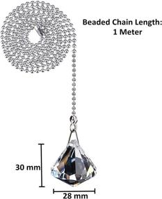 img 3 attached to Enhance Your Ceiling Fan Light with Poolan 2 Pack Crystal Clear Diamond Beaded Pull Chain Extension - 1 Meter Length (Clear, Style E)