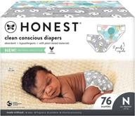 🐼 honest club box newborn diapers - clean conscious, above it all + pandas (76 count) logo