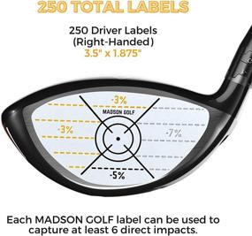 img 2 attached to 🏌️ Enhance Your Golf Skills with Madson Golf Club Impact Tape Bundle: Swing Trainer with Training Aids, Variable Height Tees, Setup Measuring Tape, Practice Journal (250 Driver Labels)