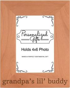 img 2 attached to Cherished Personalized Grandpa's Lil' Buddy Gift: Engraved Wood Picture Frame for Grandson - 4x6 Portrait Size